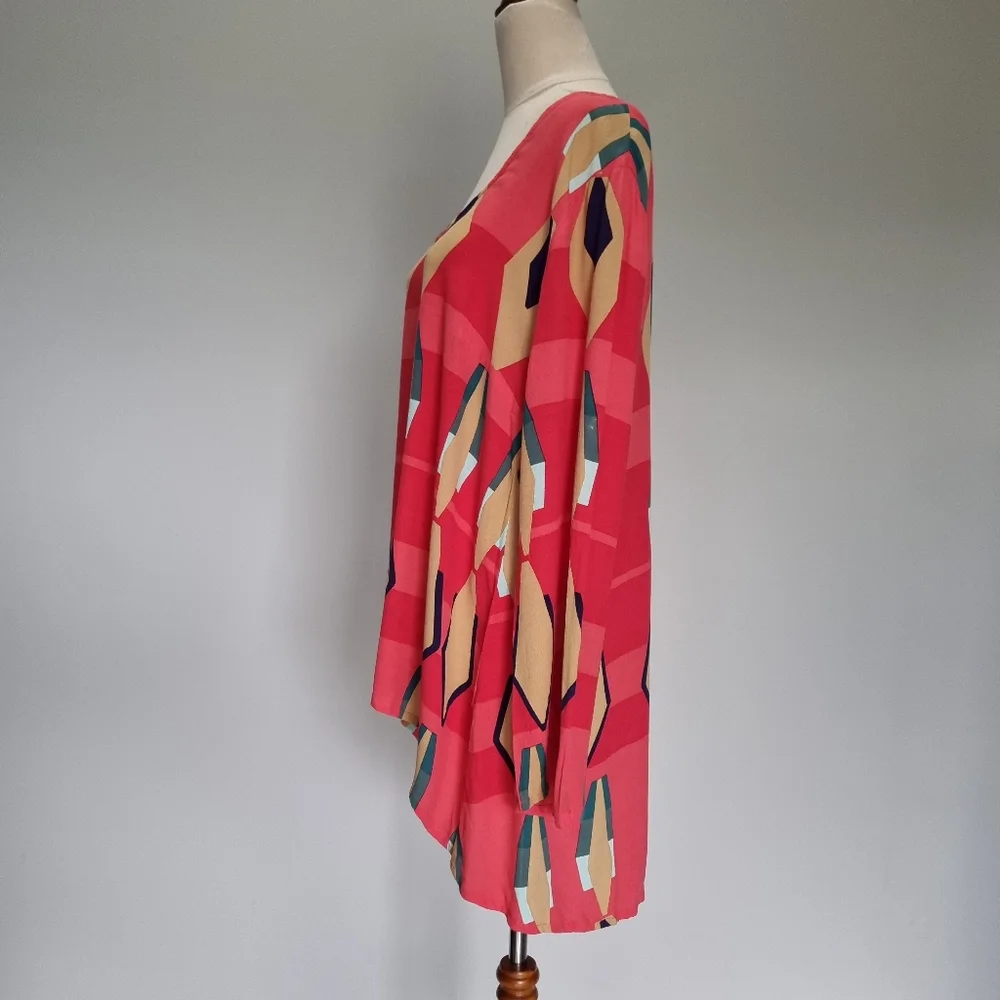 Mister Zimi Fez Billie Multicolour Geometroc Print Long Sleeve Top Size 14 - Picture 3 of 9